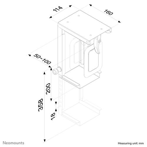 Neomounts CPU-D075BLACK supporto per CPU Supporto per CPU da tavolo Nero