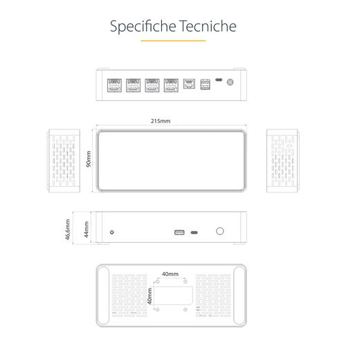 StarTech.com DK31C4DPPDUE replicatore di porte e docking station per laptop Cablato USB 3.2 Gen 2 (3.1 Gen 2) Type-C Nero, Grigio