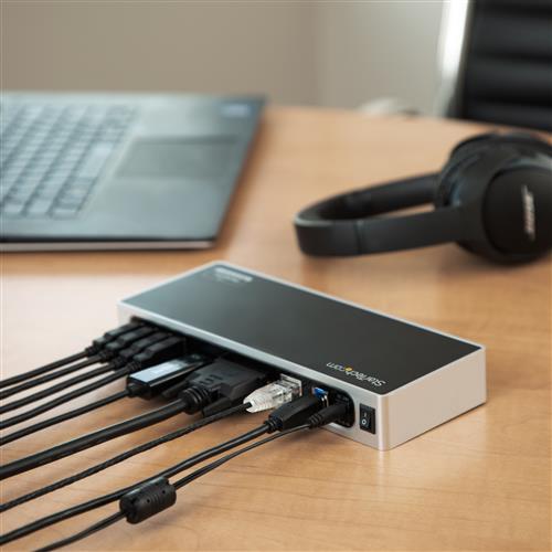StarTech.com DK30ADD replicatore di porte e docking station per laptop Cablato USB 3.2 Gen 1 (3.1 Gen 1) Type-B Nero, Argento