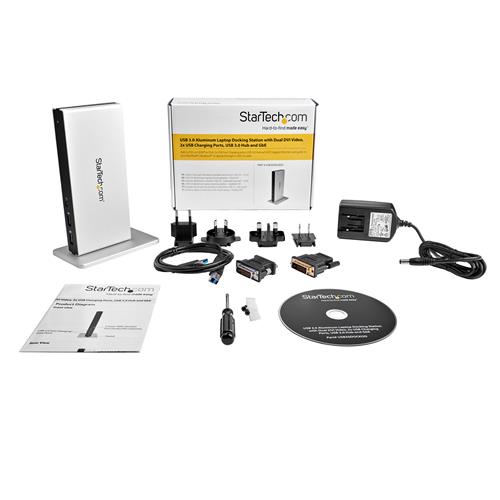 StarTech.com USB3SDOCKDD replicatore di porte e docking station per laptop Cablato USB 3.2 Gen 1 (3.1 Gen 1) Type-B Nero, Argento