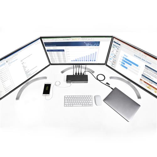 StarTech.com DK31C3HDPDUE replicatore di porte e docking station per laptop Cablato USB 3.2 Gen 2 (3.1 Gen 2) Type-C Nero, Grigio