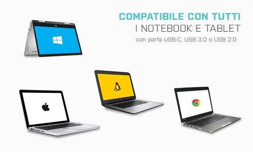 i-tec U3DUALHDMIDOCK replicatore di porte e docking station per laptop Cablato USB 3.2 Gen 1 (3.1 Gen 1) Type-A Nero