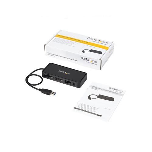 StarTech.com USBA2DPGB replicatore di porte e docking station per laptop Cablato USB 3.2 Gen 1 (3.1 Gen 1) Type-A Nero