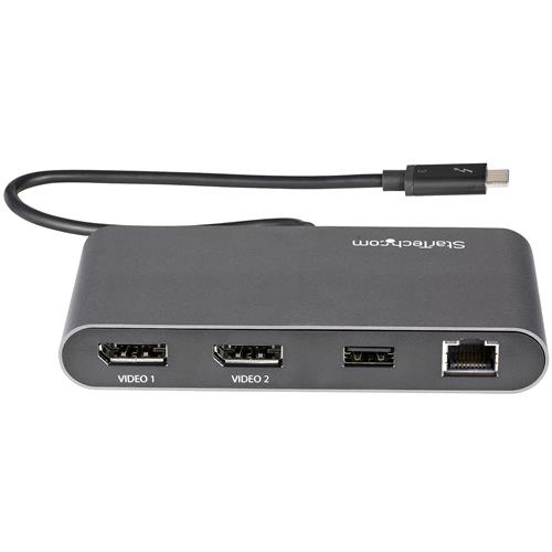 StarTech.com TB3DKM2DPL replicatore di porte e docking station per laptop Cablato Grigio