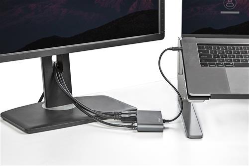 StarTech.com TB3DKM2DPL replicatore di porte e docking station per laptop Cablato Grigio
