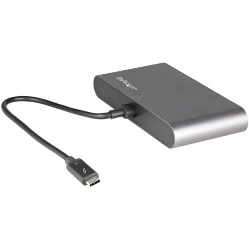 StarTech.com TB3DKM2DPL replicatore di porte e docking station per laptop Cablato Grigio