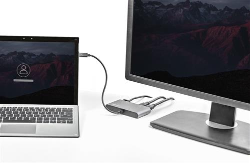StarTech.com TB3DKM2HDL replicatore di porte e docking station per laptop Cablato Grigio