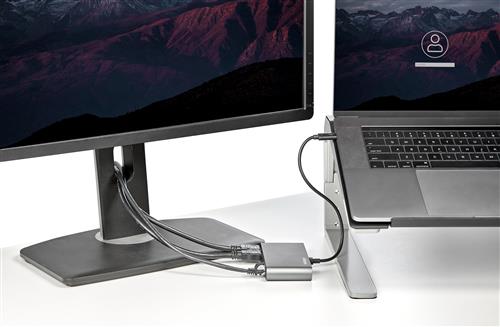 StarTech.com TB3DKM2HDL replicatore di porte e docking station per laptop Cablato Grigio