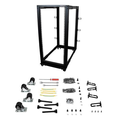 StarTech.com 4POSTRACK25U rack Rack indipendenti Nero