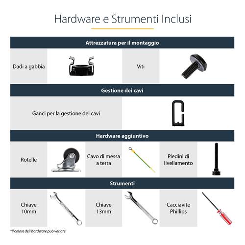 StarTech.com 4POSTRACK25U rack Rack indipendenti Nero