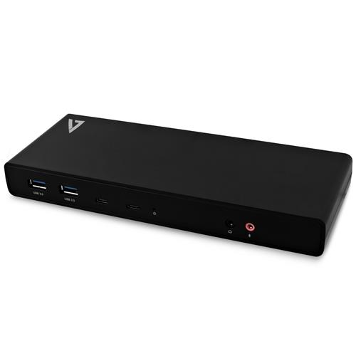 V7 UCDDS-1E replicatore di porte e docking station per laptop Cablato USB 3.2 Gen 1 (3.1 Gen 1) Type-C Nero
