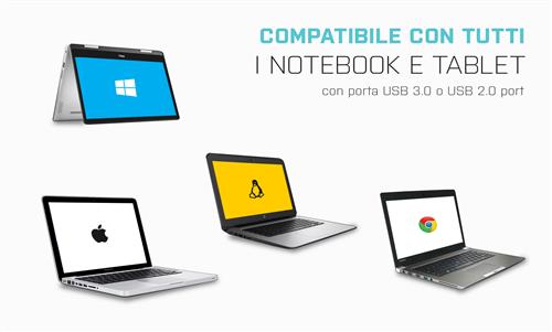 i-tec U3HDMIDVIDOCK replicatore di porte e docking station per laptop Nero