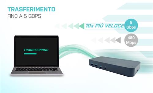 i-tec CATRIPLEDOCKVGAPDIT replicatore di porte e docking station per laptop Cablato USB 3.2 Gen 1 (3.1 Gen 1) Type-C Grigio