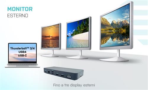 i-tec CATRIPLEDOCKVGAPDIT replicatore di porte e docking station per laptop Cablato USB 3.2 Gen 1 (3.1 Gen 1) Type-C Grigio