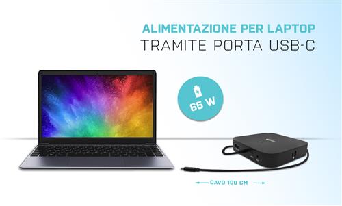 i-tec C31HDMIDPDOCKPD65 replicatore di porte e docking station per laptop Cablato USB 3.2 Gen 1 (3.1 Gen 1) Type-C Nero
