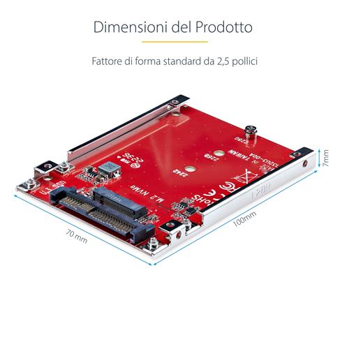 ADATTATORE SSD M.2 A U.3 25 CONVERTITORE PCIE M.2 NVME A U.3