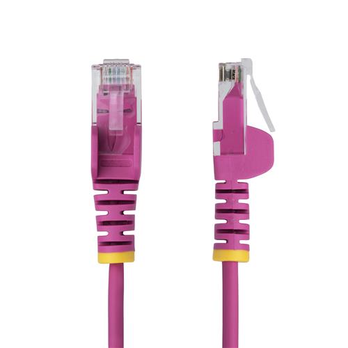 CAVO SLIM UTP CAT6 ROSA DA 1M CON PLUG RJ45 ANTIGROVIGLIO