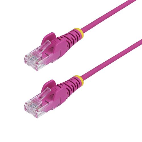 CAVO SLIM UTP CAT6 ROSA DA 1M CON PLUG RJ45 ANTIGROVIGLIO