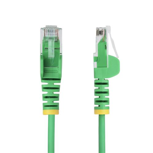 CAVO SLIM UTP CAT6 VERDE DA 10M CON PLUG RJ45 ANTIGROVIGLIO