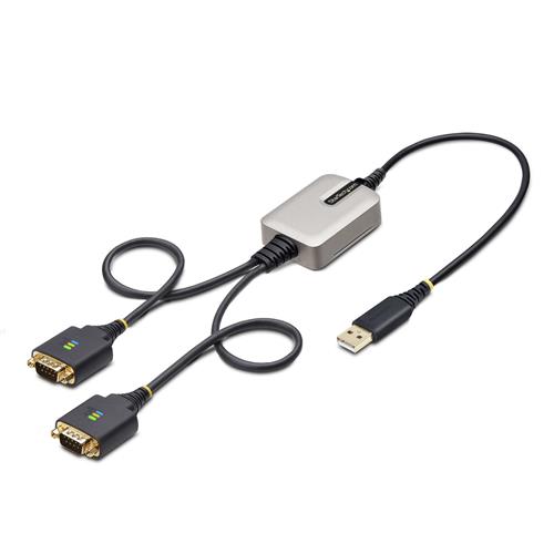 CAVO USB A SERIALE A 2 PORTE ADATTATORE USB A DB9 RS232 60CM