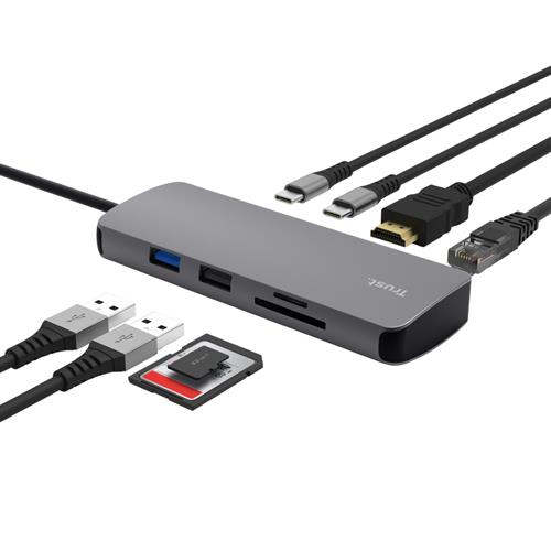 DALYX 8-IN-1 MULTIPORT ADAPTER USB-C 2 USB 1 HDMI 1 SD + 1 MICR