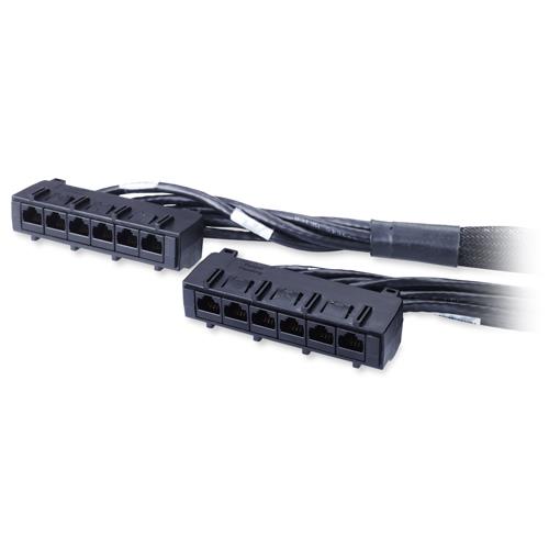 DATA DISTRIBUTION CABLE CAT6 UTP CMR 6XRJ-45 BLACK 12.2M