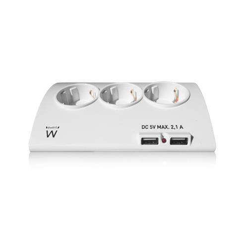 DESK MULTI-SOCKET 5 SCHUKO SOCKETS + 2 USB PORTS