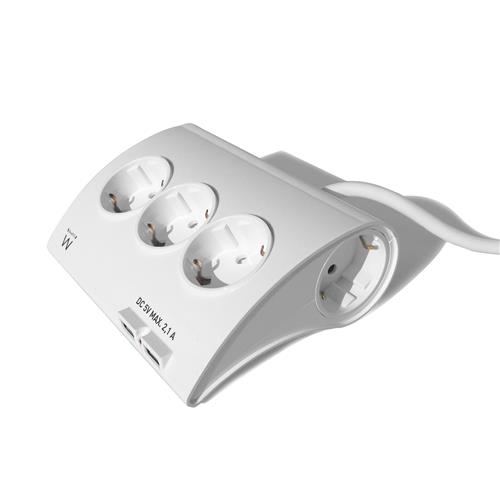 DESK MULTI-SOCKET 5 SCHUKO SOCKETS + 2 USB PORTS