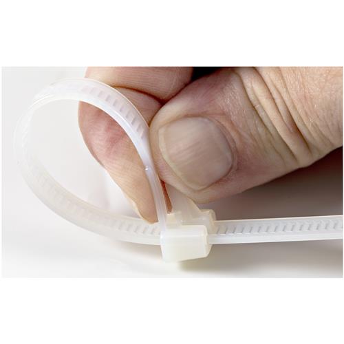 FASCETTE FERMACAVO DA 12 CM RIUTILIZZABILI - 100 PZ - BIANCO
