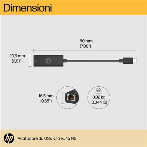 HP USB C TO RJ45 ADAPTER G2
