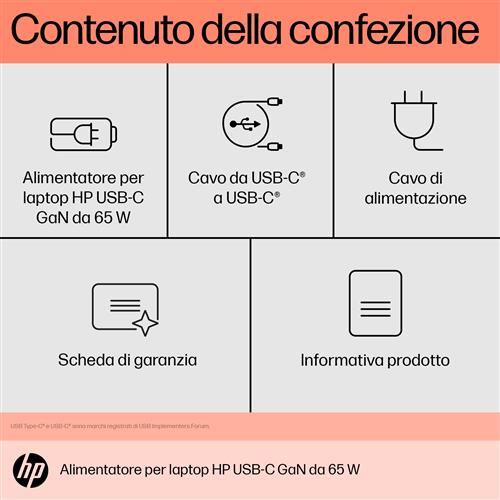 HP USB-C 65W GAN LAPTOP CHARGER