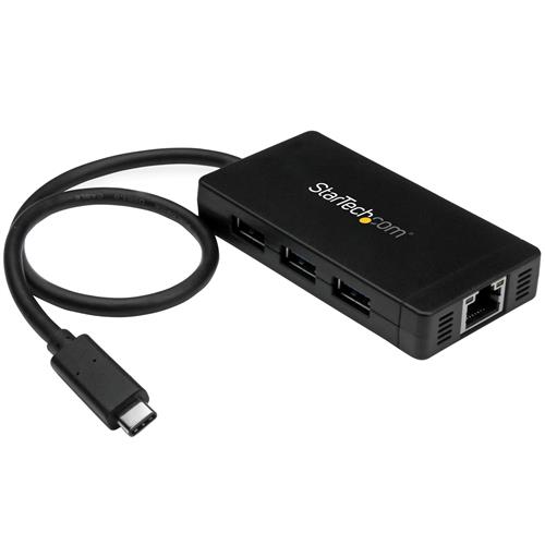 HUB USB 3.0 A 3 PORTE CON USB-C E ETHERNET GIGABIT - TYPE-