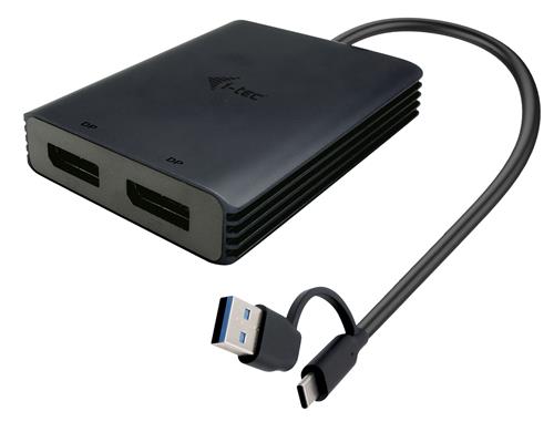 I-TEC USB-A/C 2X DP ADAPTER DUAL 4K DP VIDEO ADAPTER