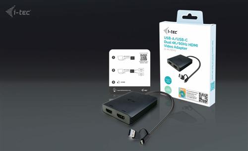 I-TEC USB-A/C 2X HDMI ADAPTER DUAL 4K HDMI VIDEO ADAPTER