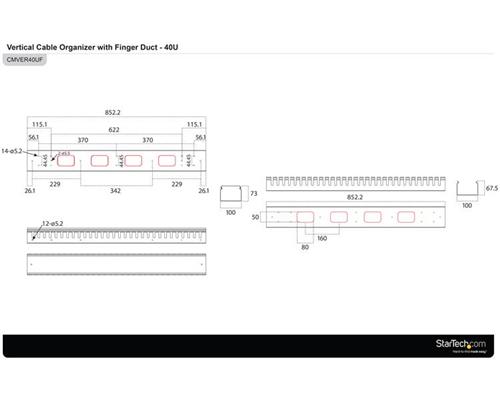 PANNELLO GESTIONE CAVI ORIZZONTALE PER ARMADI RACK 40U
