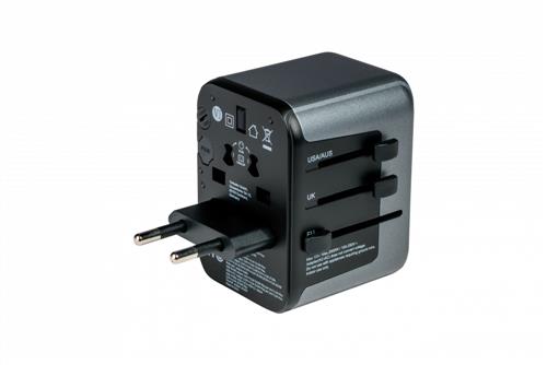 UNIVERSAL TRAVEL ADAPTER UTA-03 PD30W / QC / 2XUSB / 2XTYPE-C