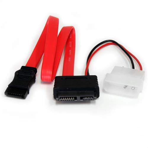 StarTech.com SLSATAF12 cavo SATA 0,304 m SATA 13-pin SATA 7-pin + Molex (4-pin) Rosso