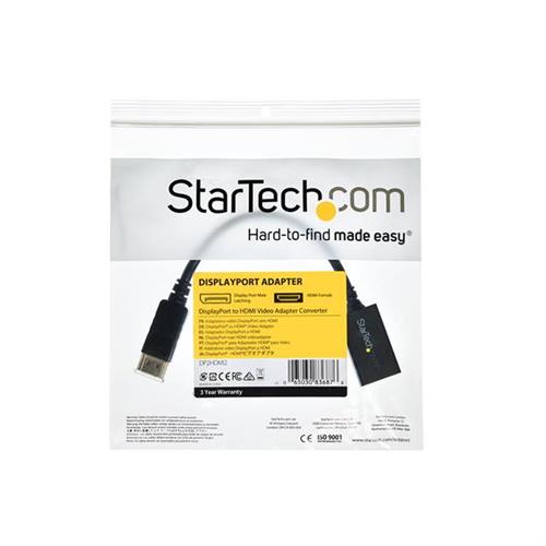 StarTech.com DP2HDMI2 cavo e adattatore video 0,21 m Nero