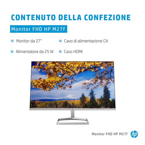 HP M27f FHD Monitor Monitor PC 68,6 cm (27) 1920 x 1080 Pixel Full HD LED Nero, Argento