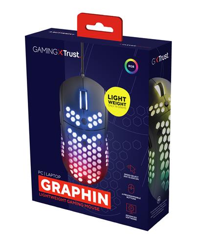 GAMING GXT 960 GRAPHIN LEGGERO MOUSE GAMING RGB  -  NERO