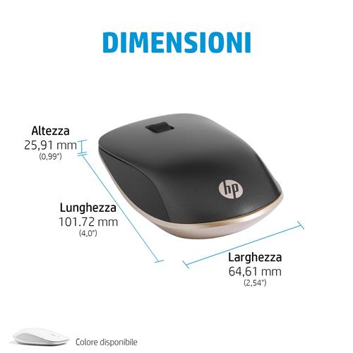 HP 410 SLIM BLACK BLUETOOTH MOUSE - VIVALDI 2 - CHROME