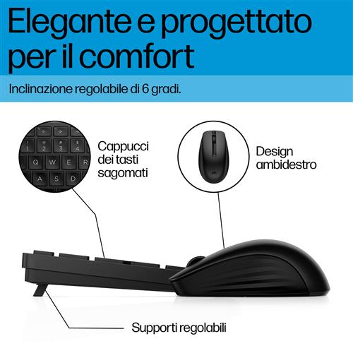 HP Tastiera e mouse wireless combinati 655