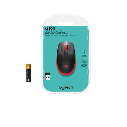 M190 FULL-SIZE WIRELESS MOUSE RED EMEA