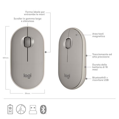 PEBBLE M350 WIRELESS MOUSE SAND - EMEA