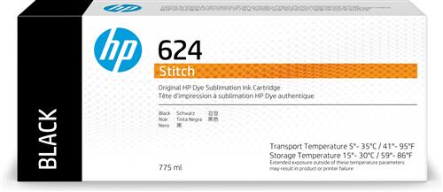 HP 624 775ML BLACK ST DYE INK