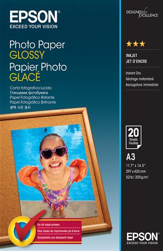 PHOTO PAPER GLOSSY A3 20 SHEETS