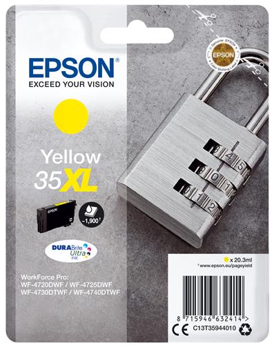SINGLEPACK YELLOW 35XL PADLOCK