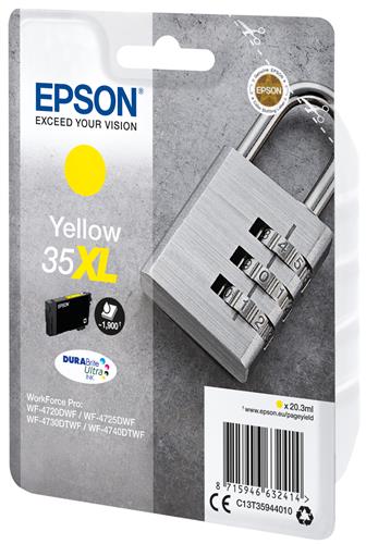 SINGLEPACK YELLOW 35XL PADLOCK