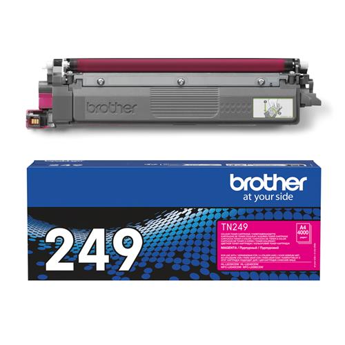 TN-249M MAGENTA TONER CARTRIDGE. PRINTS 4000 PAGES.