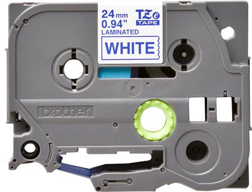 TZE-253 LAMINATED TAPE 24MM 8M BLUE ON WHITE